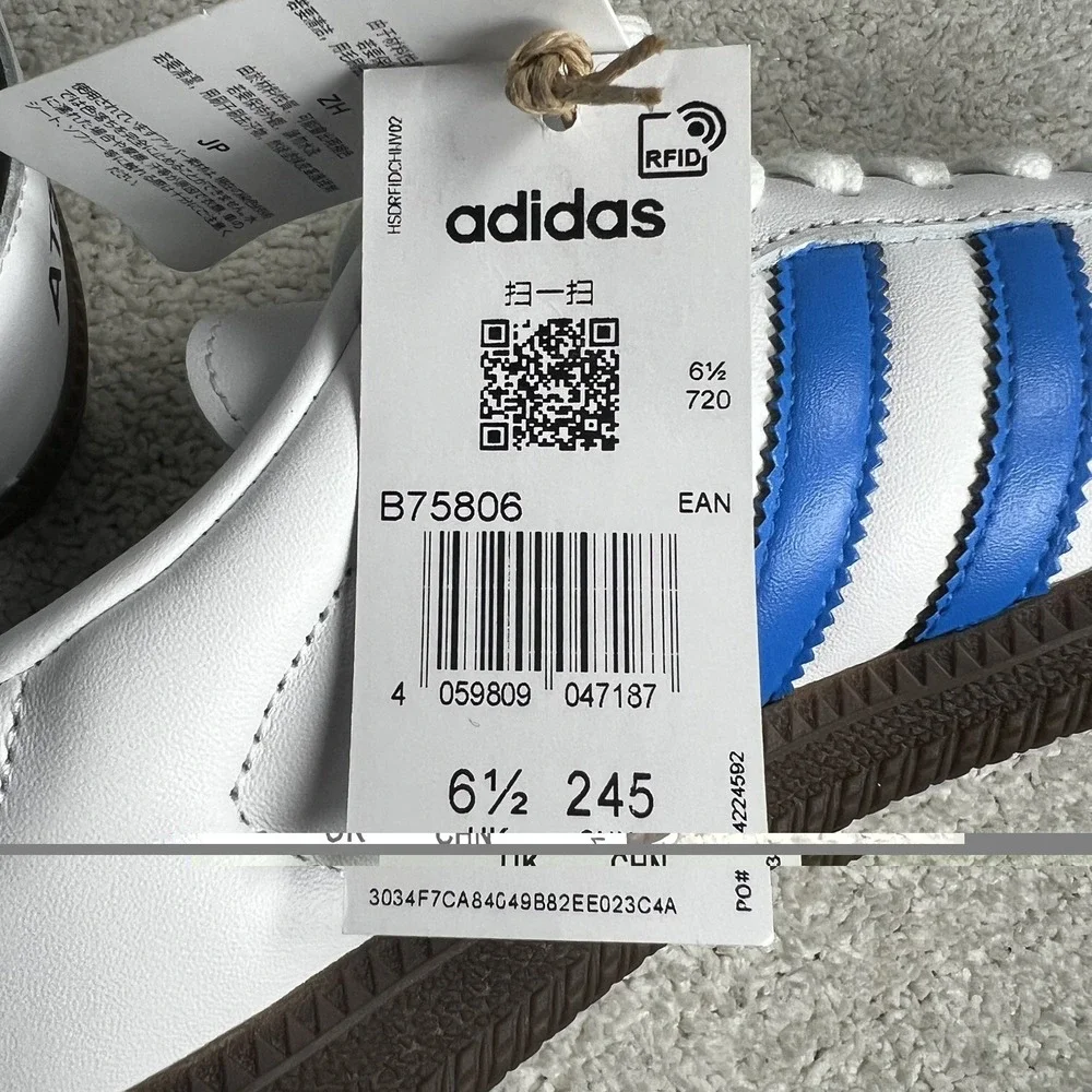 Adidas Samba OG AT&T Mens Size 7 White Blue New Box Limited Edition unisex